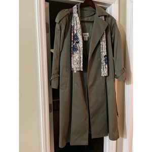 Trench coat with scarf